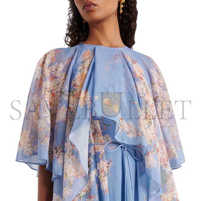 ZIMMERMANN CASCADIAN COTTON AND SILK GEORGETTE MAXI DRESS 